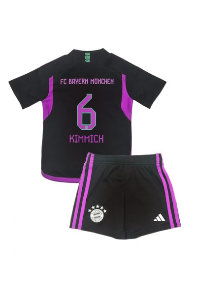 Bayern Munich Joshua Kimmich #6 Jalkapallovaatteet Lasten Vieraspeliasu 2023-24 Lyhythihainen (+ Lyhyet housut)